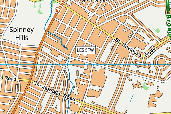 LE5 5FW map - OS VectorMap District (Ordnance Survey)