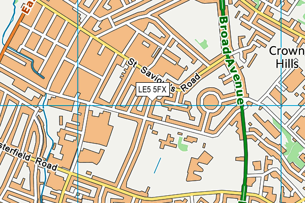 LE5 5FX map - OS VectorMap District (Ordnance Survey)