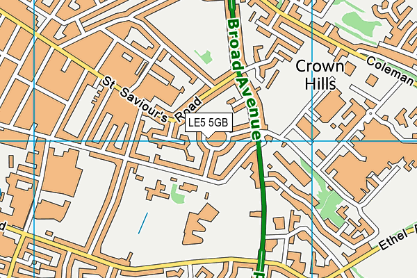 LE5 5GB map - OS VectorMap District (Ordnance Survey)