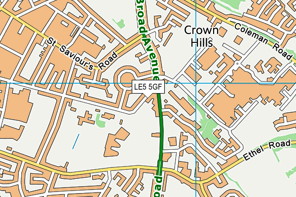 LE5 5GF map - OS VectorMap District (Ordnance Survey)