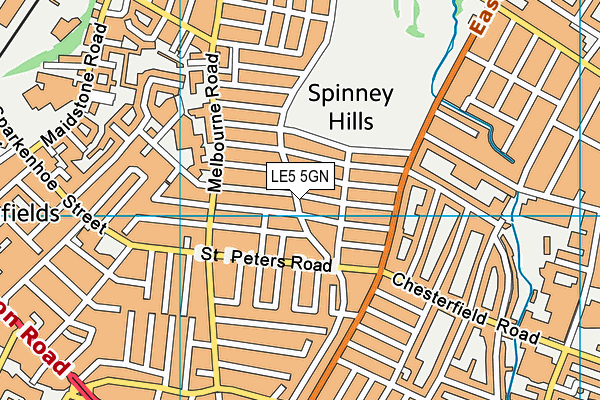 LE5 5GN map - OS VectorMap District (Ordnance Survey)