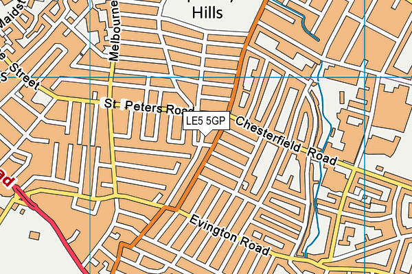 LE5 5GP map - OS VectorMap District (Ordnance Survey)