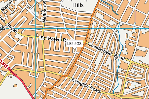 LE5 5GS map - OS VectorMap District (Ordnance Survey)