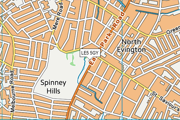 LE5 5GY map - OS VectorMap District (Ordnance Survey)