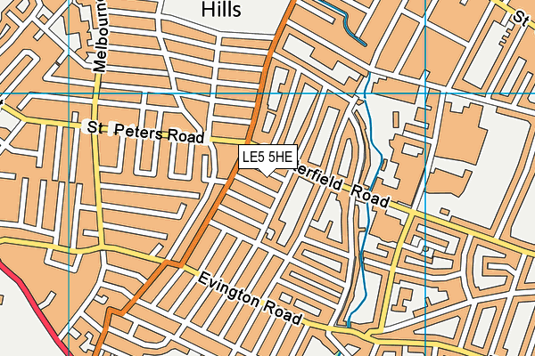 LE5 5HE map - OS VectorMap District (Ordnance Survey)