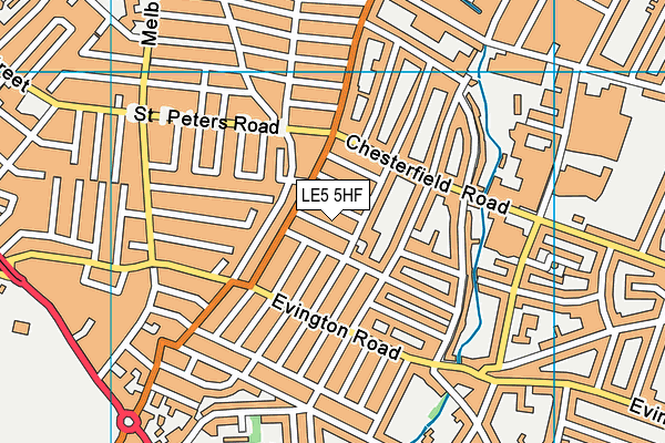 LE5 5HF map - OS VectorMap District (Ordnance Survey)