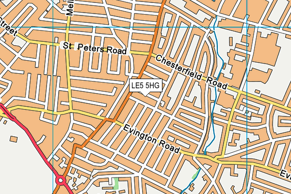 LE5 5HG map - OS VectorMap District (Ordnance Survey)