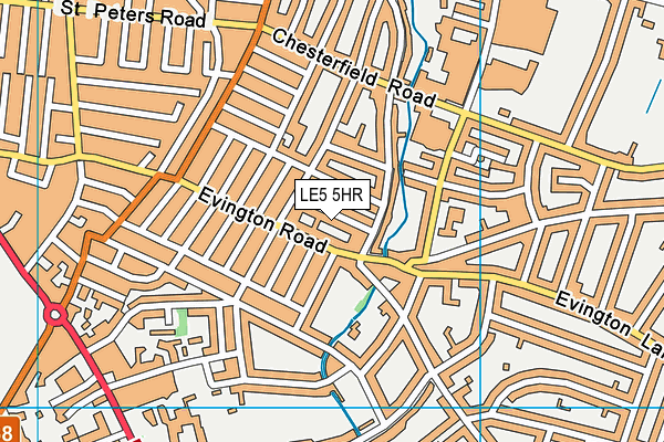LE5 5HR map - OS VectorMap District (Ordnance Survey)