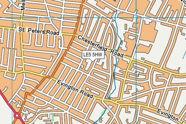 LE5 5HW map - OS VectorMap District (Ordnance Survey)