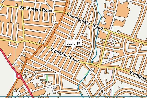 LE5 5HX map - OS VectorMap District (Ordnance Survey)