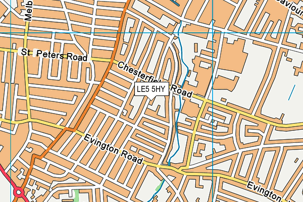 LE5 5HY map - OS VectorMap District (Ordnance Survey)