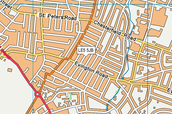 LE5 5JB map - OS VectorMap District (Ordnance Survey)