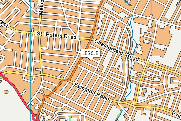 LE5 5JE map - OS VectorMap District (Ordnance Survey)