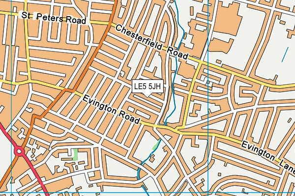 LE5 5JH map - OS VectorMap District (Ordnance Survey)