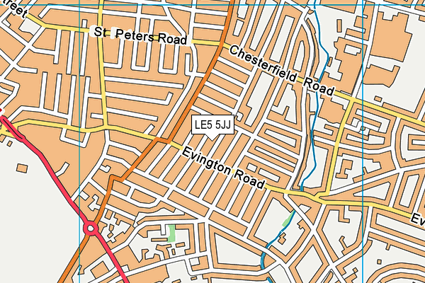 LE5 5JJ map - OS VectorMap District (Ordnance Survey)