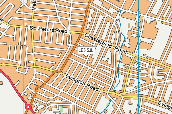 LE5 5JL map - OS VectorMap District (Ordnance Survey)
