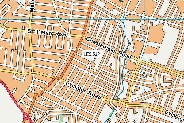 LE5 5JP map - OS VectorMap District (Ordnance Survey)