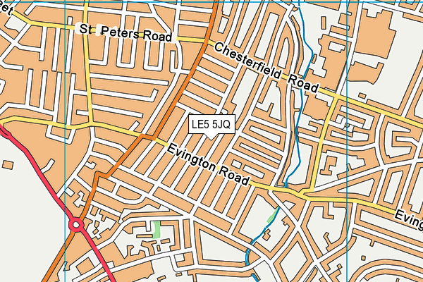 LE5 5JQ map - OS VectorMap District (Ordnance Survey)