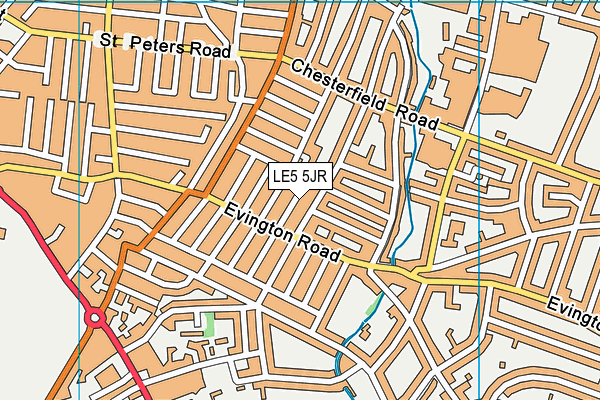 LE5 5JR map - OS VectorMap District (Ordnance Survey)