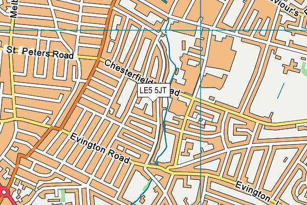 LE5 5JT map - OS VectorMap District (Ordnance Survey)