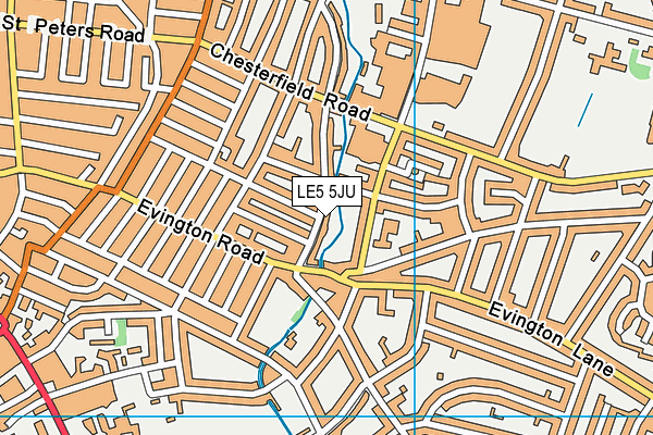 LE5 5JU map - OS VectorMap District (Ordnance Survey)