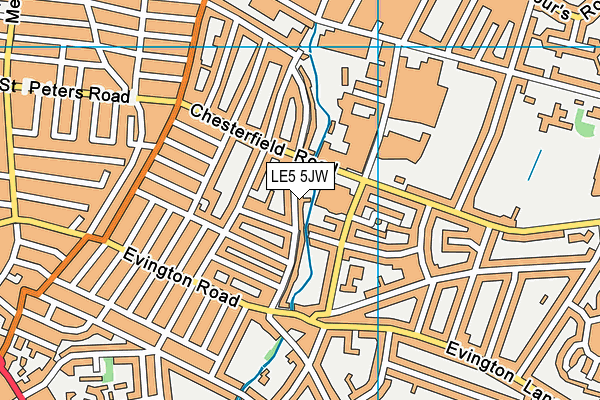 LE5 5JW map - OS VectorMap District (Ordnance Survey)