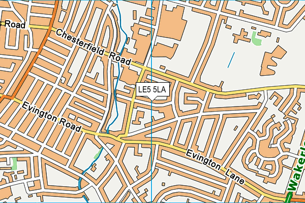 LE5 5LA map - OS VectorMap District (Ordnance Survey)