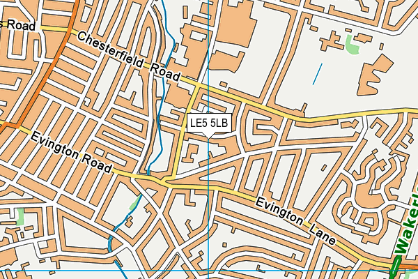 LE5 5LB map - OS VectorMap District (Ordnance Survey)