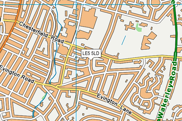 LE5 5LD map - OS VectorMap District (Ordnance Survey)