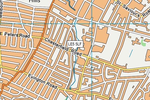 LE5 5LF map - OS VectorMap District (Ordnance Survey)