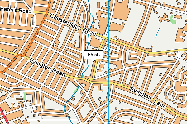 LE5 5LJ map - OS VectorMap District (Ordnance Survey)