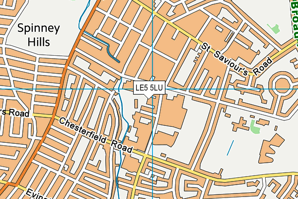 LE5 5LU map - OS VectorMap District (Ordnance Survey)