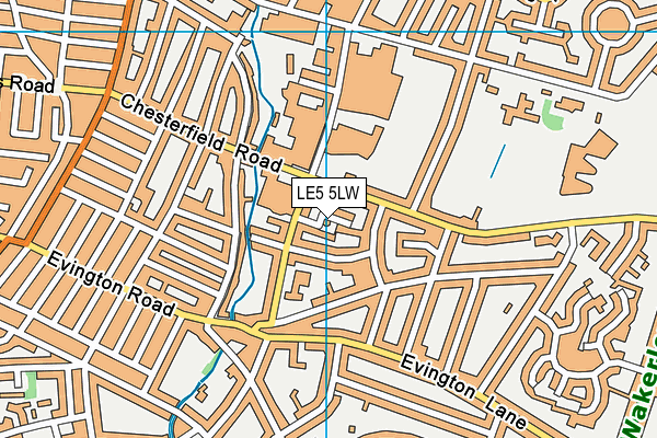 LE5 5LW map - OS VectorMap District (Ordnance Survey)