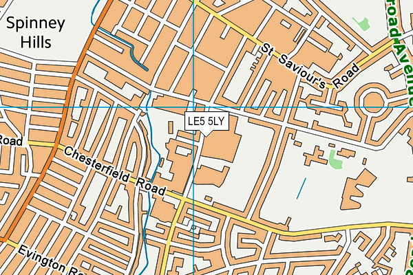 LE5 5LY map - OS VectorMap District (Ordnance Survey)