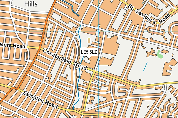 LE5 5LZ map - OS VectorMap District (Ordnance Survey)