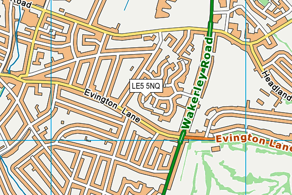 LE5 5NQ map - OS VectorMap District (Ordnance Survey)