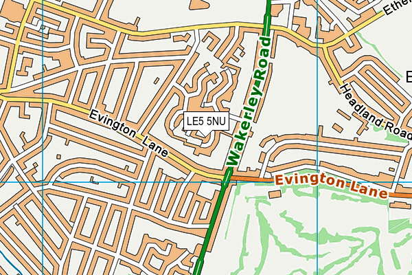 LE5 5NU map - OS VectorMap District (Ordnance Survey)