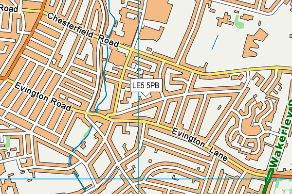 LE5 5PB map - OS VectorMap District (Ordnance Survey)