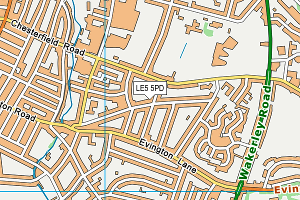 LE5 5PD map - OS VectorMap District (Ordnance Survey)