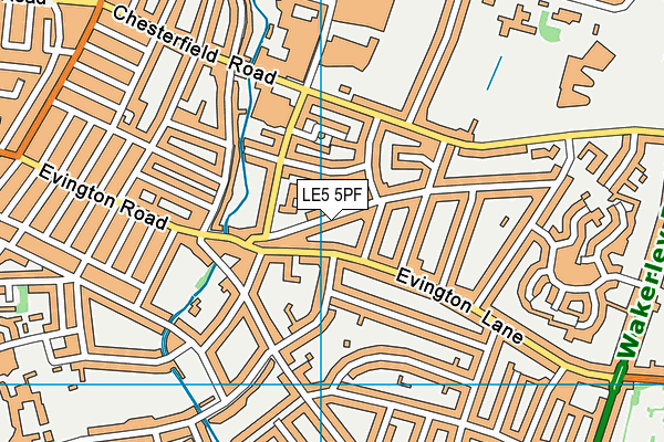 LE5 5PF map - OS VectorMap District (Ordnance Survey)
