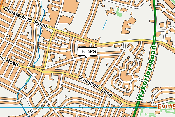 LE5 5PG map - OS VectorMap District (Ordnance Survey)