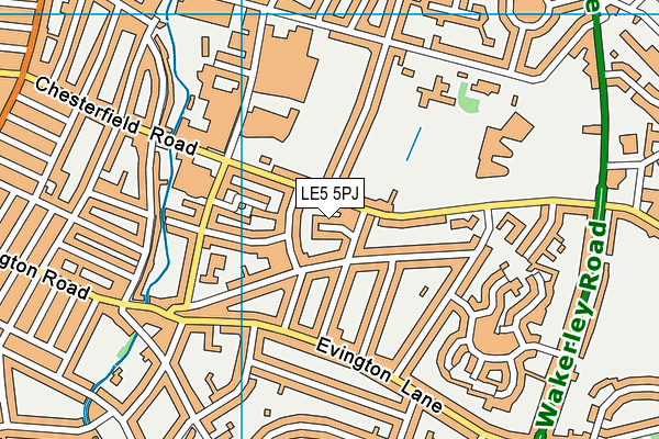 LE5 5PJ map - OS VectorMap District (Ordnance Survey)