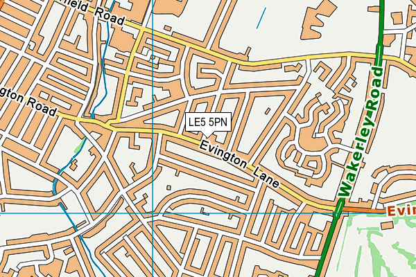 LE5 5PN map - OS VectorMap District (Ordnance Survey)
