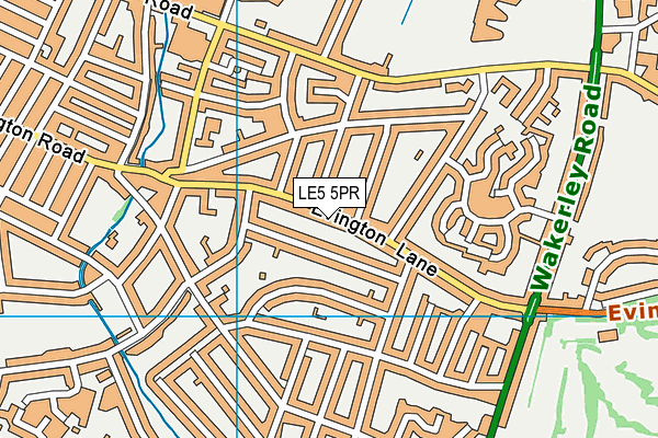 LE5 5PR map - OS VectorMap District (Ordnance Survey)