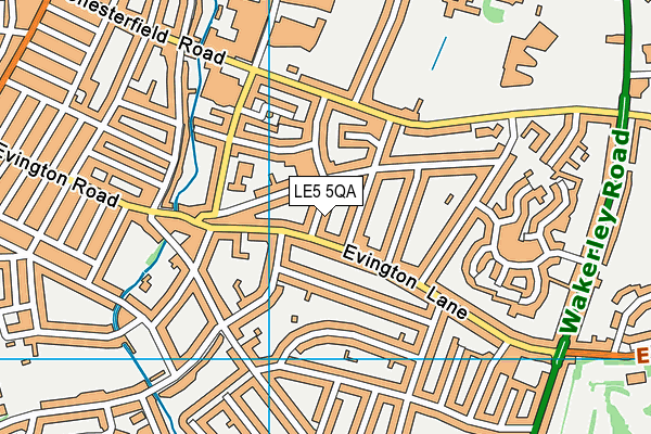 LE5 5QA map - OS VectorMap District (Ordnance Survey)