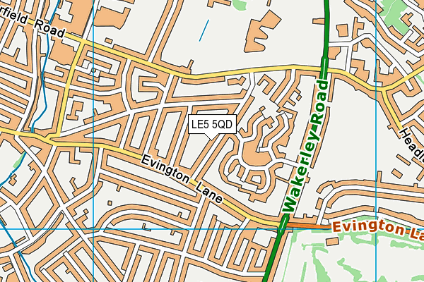 LE5 5QD map - OS VectorMap District (Ordnance Survey)