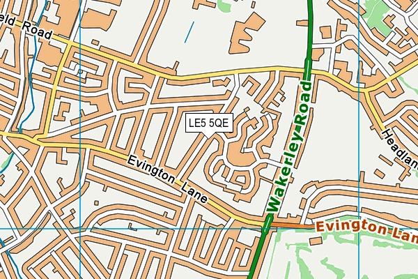 LE5 5QE map - OS VectorMap District (Ordnance Survey)