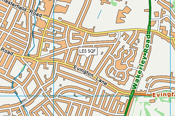 LE5 5QF map - OS VectorMap District (Ordnance Survey)