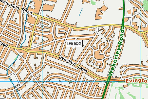 LE5 5QG map - OS VectorMap District (Ordnance Survey)