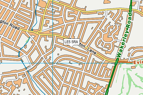 LE5 5RA map - OS VectorMap District (Ordnance Survey)